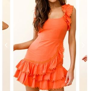 Selfie Leslie Annie Ruffle Shoulder strap dress